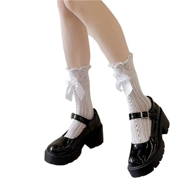Fishnet Bow Socks